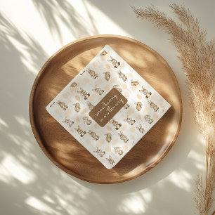 Serviette En Papier Un lapin sur la voie d'un Baby shower neutre pour 