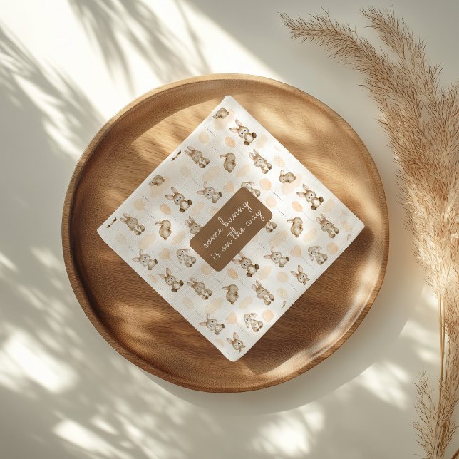 Serviette En Papier Un lapin sur la voie d'un Baby shower neutre pour  (Créateur téléchargé)