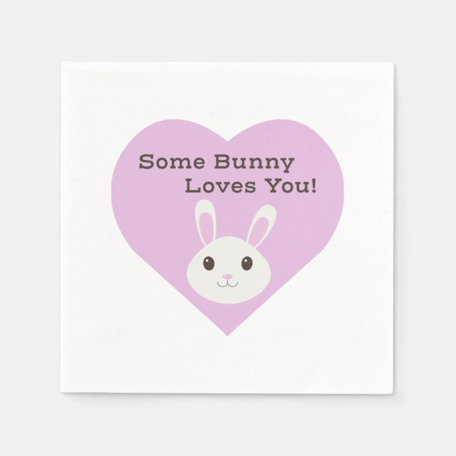 Serviette En Papier Un Lapin T'Aime (Devant)