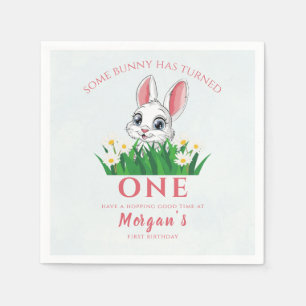 Serviette En Papier Un Lapin Une Mignonne Filles De Lapin 1er Annivers