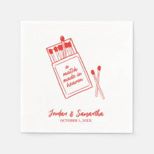 Serviette En Papier Un Match fait dans le ciel rouge Mariage personnal