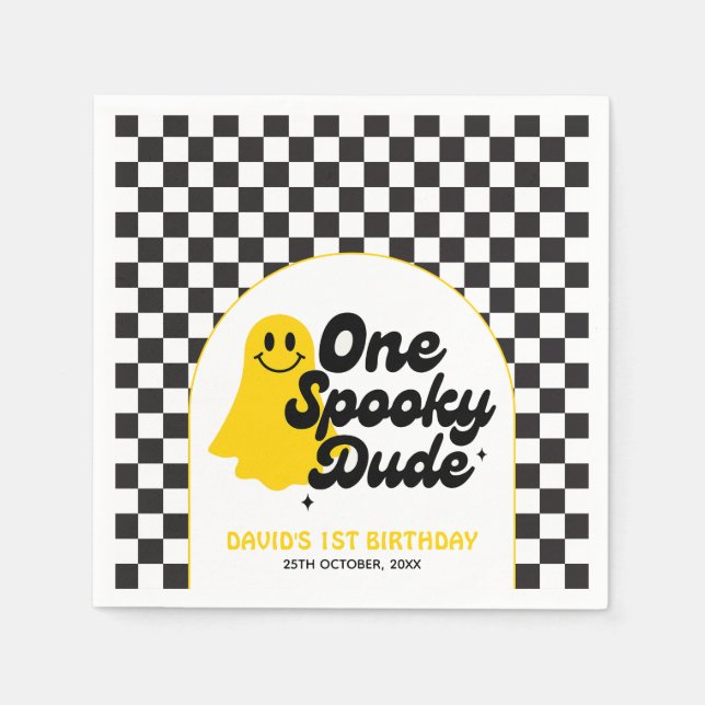 Serviette En Papier Un Mec Éffrayant Halloween Super Premier anniversa (Devant)