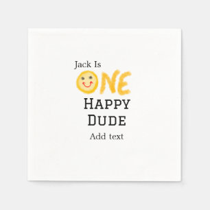 Serviette En Papier Un mec heureux 1er joyeux Anniversaire souriant ja