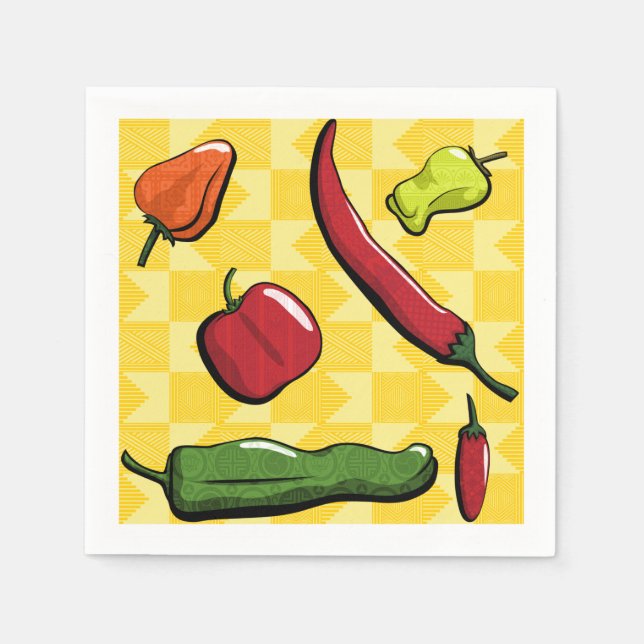 Serviette En Papier Un monde de chili poivrons Papier serviettes (Devant)