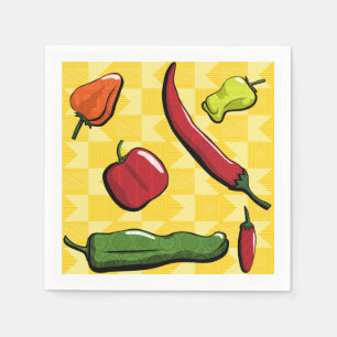 Serviette En Papier Un monde de piments Papier à poivrons
