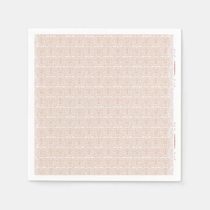 Serviette En Papier un motif à damiers beige et blanc sur une banquett