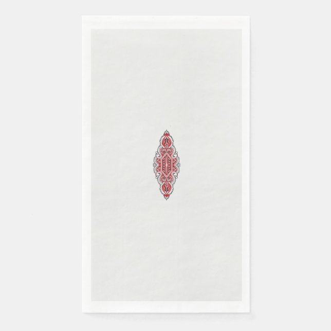 Serviette En Papier un motif de design rouge et blanc (Devant)