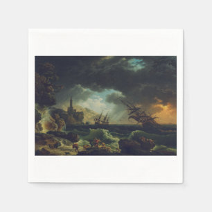 Serviette En Papier Un naufrage en mer agitée par Claude-Joseph Vernet