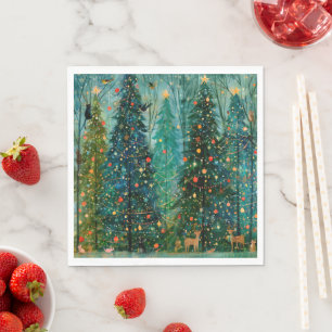 Serviette En Papier Un Noël en forêt enchantée de conte de fées
