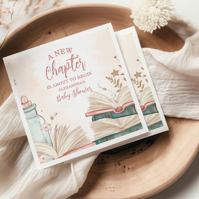 Serviette En Papier Un nouveau Baby shower de livre d'histoires (Créateur téléchargé)