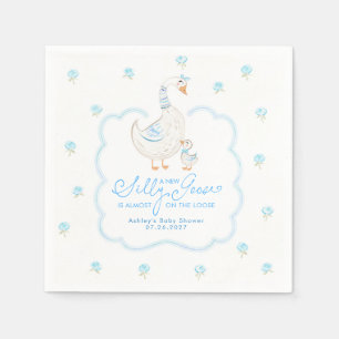 Serviette En Papier Un nouveau bébé garçon silly goose est presque en