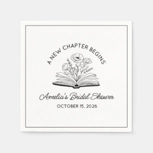 Serviette En Papier "Un nouveau chapitre" Fête des mariées livre Lover