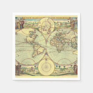 Serviette En Papier Un nouveau mapp du monde - atlas