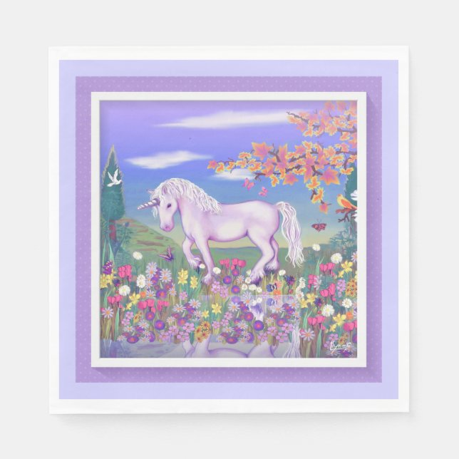 Serviette En Papier Un paradis mauve (Devant)