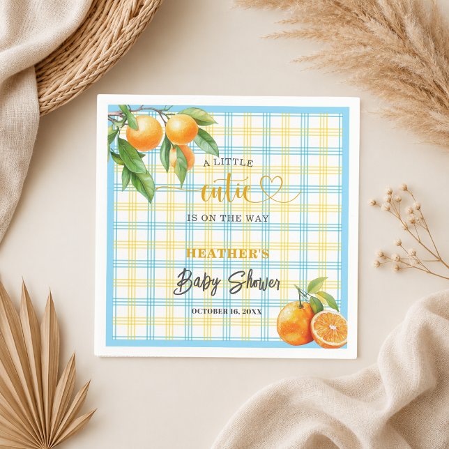 Serviette En Papier Un petit amour arrive Bébé Shower Bleu (Créateur téléchargé)