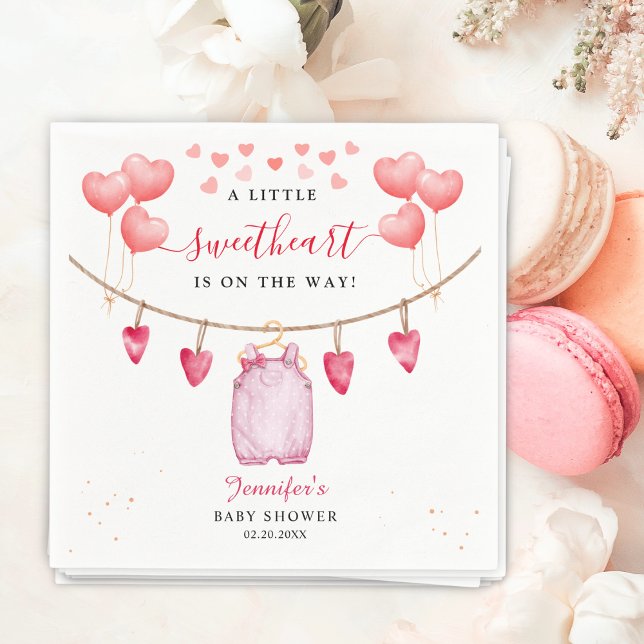 Serviette En Papier Un Petit Amoureux | Baby shower de la Saint Valent (Créateur téléchargé)