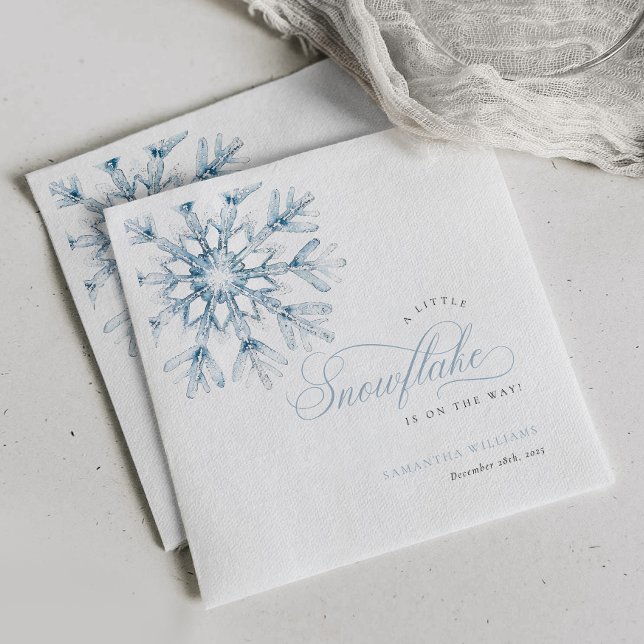 Serviette En Papier Un petit Baby shower bleu Snowflake (Créateur téléchargé)
