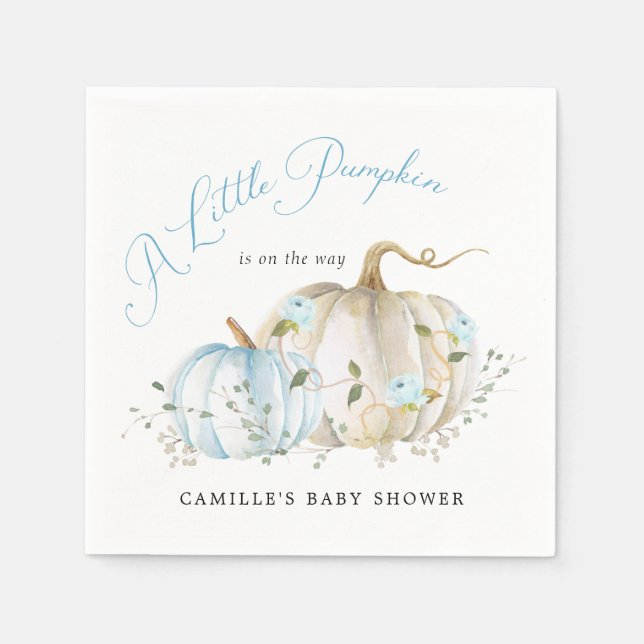 Serviette En Papier Un petit Baby shower Citrouille Fall Boy (Devant)