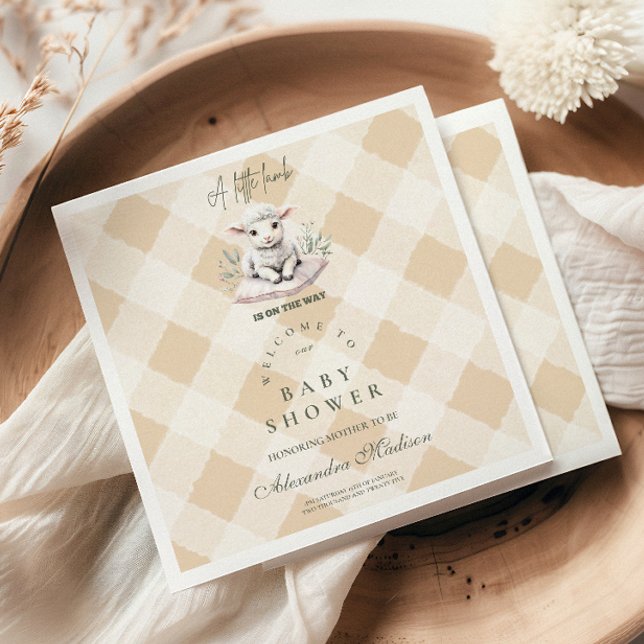Serviette En Papier Un Petit Baby shower D'Agneau (Créateur téléchargé)