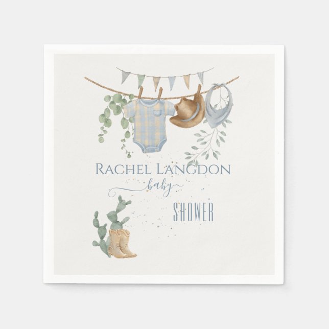Serviette En Papier Un petit Baby shower de cowboy (Devant)