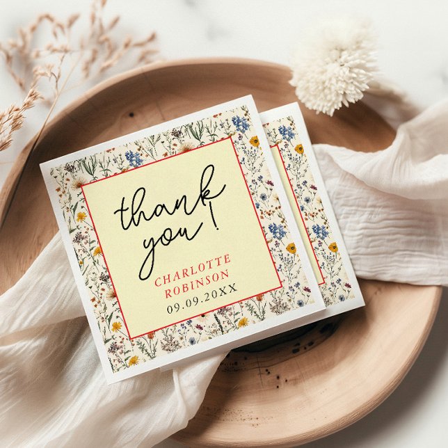 Serviette En Papier Un petit Baby shower de fille Fleur sauvage (Créateur téléchargé)