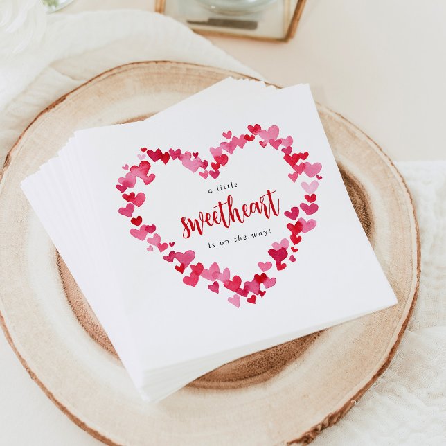 Serviette En Papier Un petit Baby shower de Saint-Valentin (Créateur téléchargé)