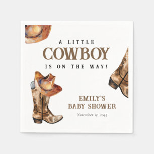 Serviette En Papier Un petit Baby shower occidental Cowboy