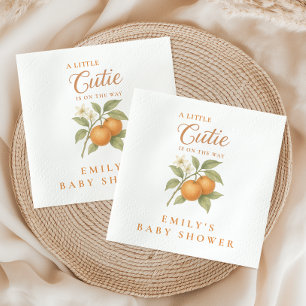 Serviette En Papier Un Petit Baby shower Orange Citrus Cutie