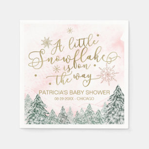 Serviette En Papier Un petit Baby shower rose Snowflake