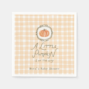 Serviette En Papier Un petit Baby shower Whimsical En vichy Citrouille