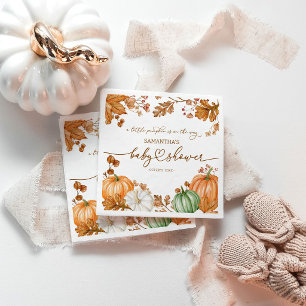 Serviette En Papier Un petit bébé citrouille automnal Shower Leaves &