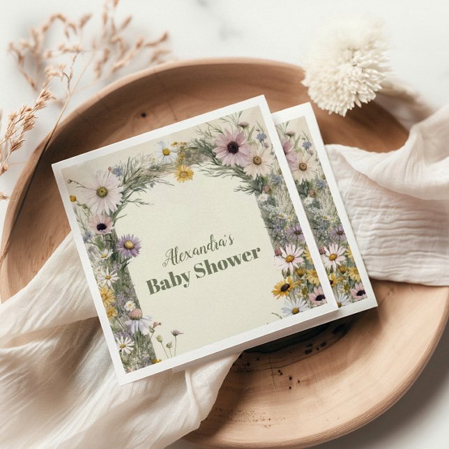 Serviette En Papier Un Petit Boho Nature Fleur sauvage (Créateur téléchargé)