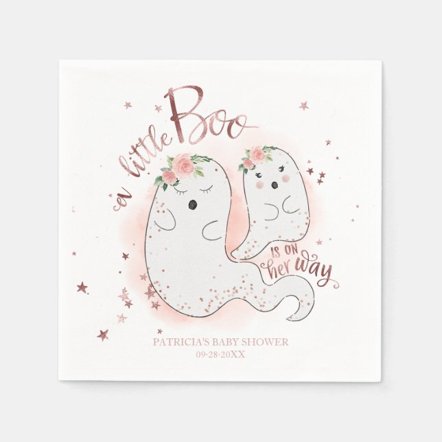 Serviette En Papier Un Petit Boo Joli Baby shower Fille Halloween (Devant)