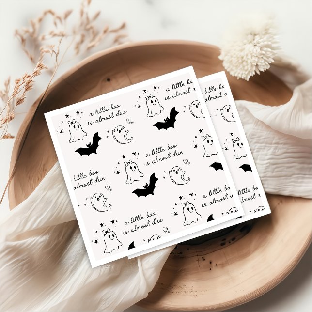 Serviette En Papier Un Petit Boo Sera Presque Dû Baby shower Napkin (Créateur téléchargé)