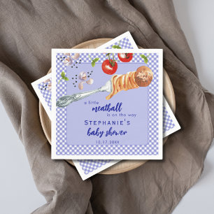 Serviette En Papier Un Petit Boulet De Viande Est En Route Fête Prénat