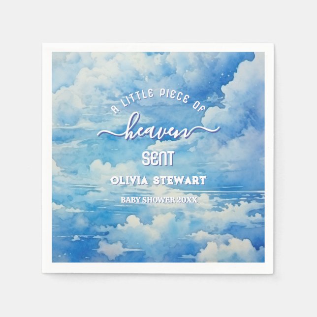 Serviette En Papier Un petit bout de paradis envoyé Baby shower servie (Devant)