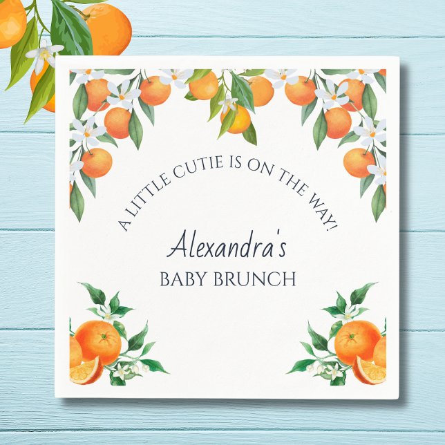Serviette En Papier Un Petit Brunch Pour Bébé Cutie Orange Citrus (Créateur téléchargé)