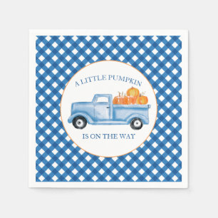 Serviette En Papier Un petit camion bleu Citrouille baby shower