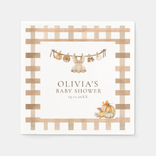 Serviette En Papier Un Petit Citrouille En Chemin, Baby shower De Boho