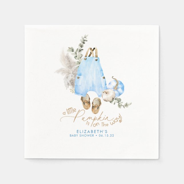 Serviette En Papier Un Petit Citrouille Est En Route - Baby shower Aut (Devant)