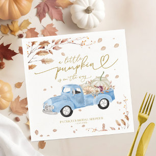 Serviette En Papier Un Petit Citrouille Est En Route Fête Prénatale D'