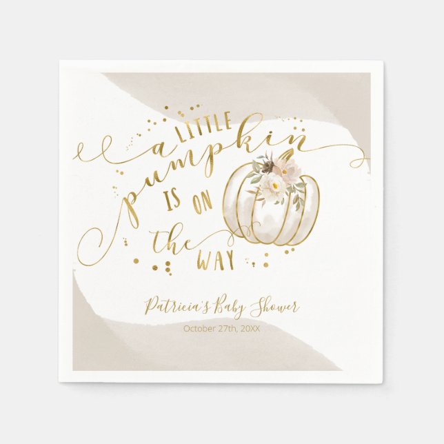 Serviette En Papier Un Petit Citrouille Se Trouve Sur Le Chemin Du Bab (Devant)