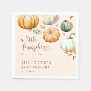 Serviette En Papier Un Petit Citrouille Sur Le Chemin Baby shower