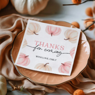 Serviette En Papier Un Petit Citrouille Tourne Un Anniversaire