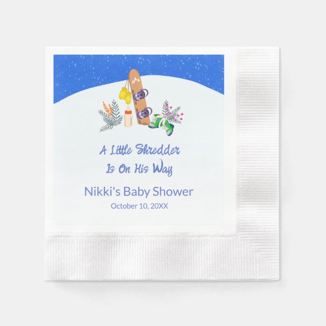 Serviette En Papier Un Petit Destructeur de Planche à Neige (Devant)