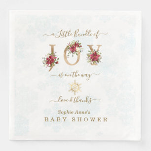 Serviette En Papier Un Petit Ensemble De Joy Poinsettia Baby shower Or