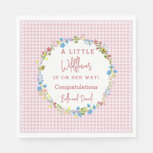 Serviette En Papier Un Petit Fleur sauvage Est En Chemin Baby shower