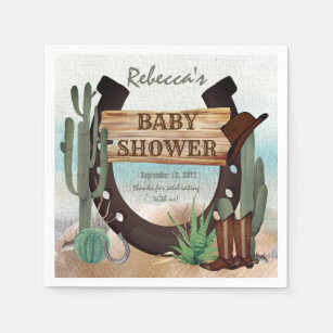 Serviette En Papier Un petit garçon Western Baby shower serviettes