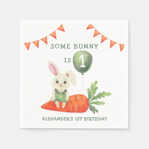 Serviette En Papier Un petit lapin a un an