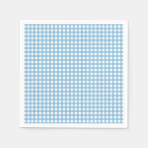 Serviette En Papier Un petit lapin a un anniversaire bleu Gingham